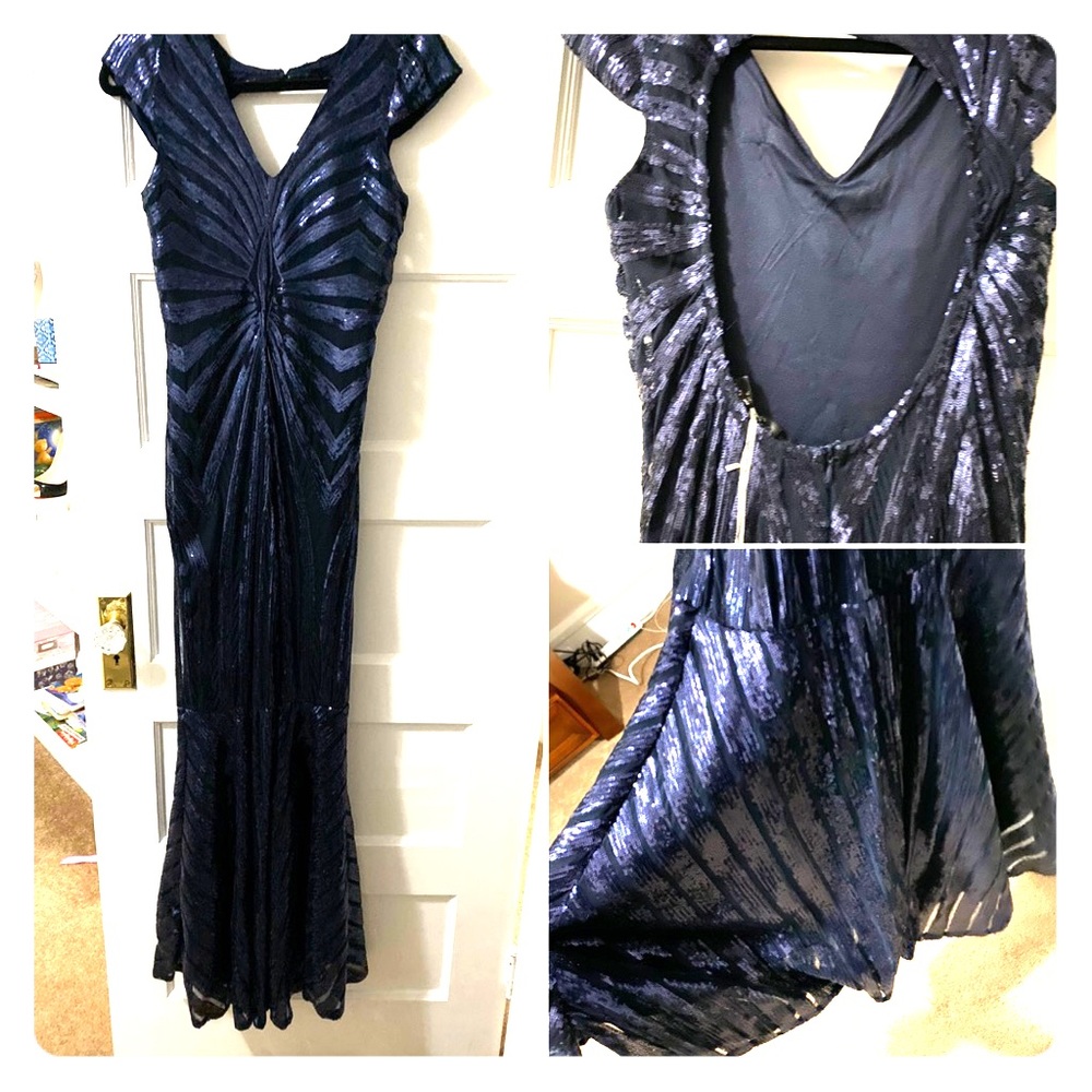 Navy Sequin Gown